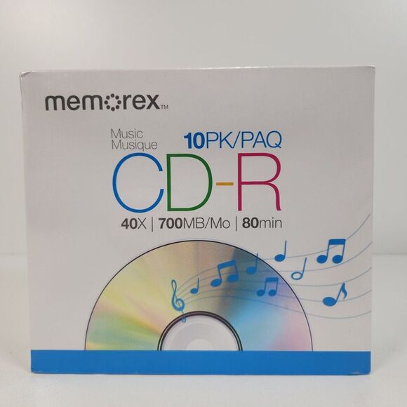 Other - Memorex Music CD-R 10 pack 40x 700MB 80 minutes –‎ NEW SEALED